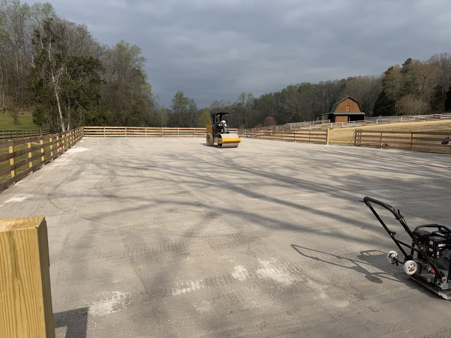 Horse arena preparation and compaction