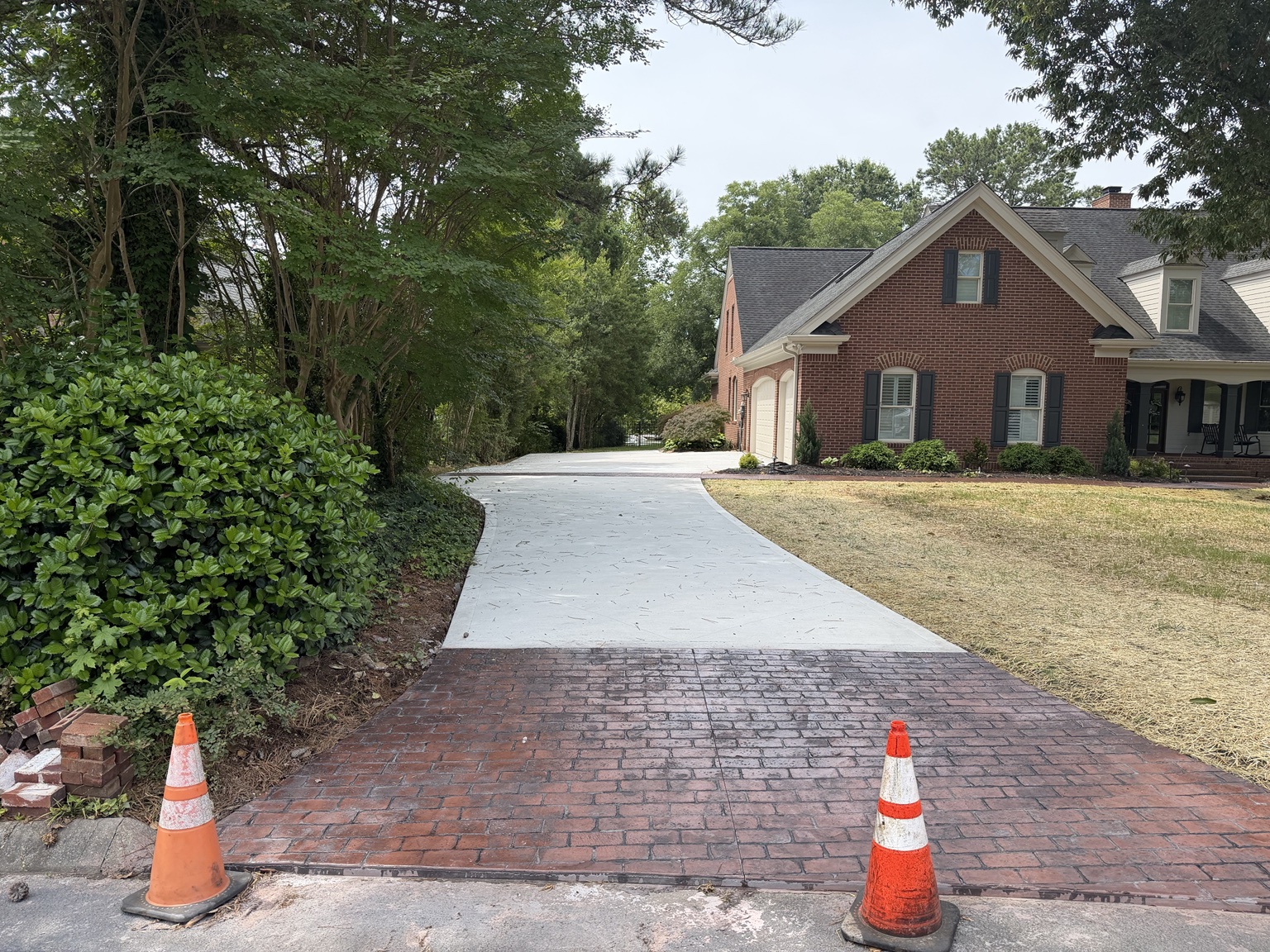 Finished concrete driveway