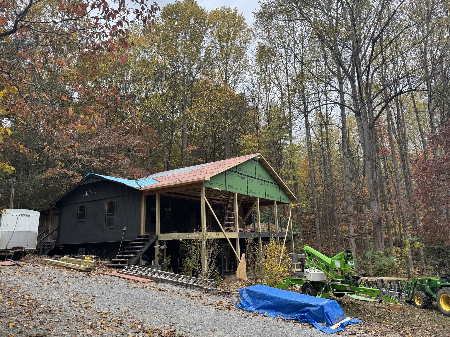 Covered addition in progress