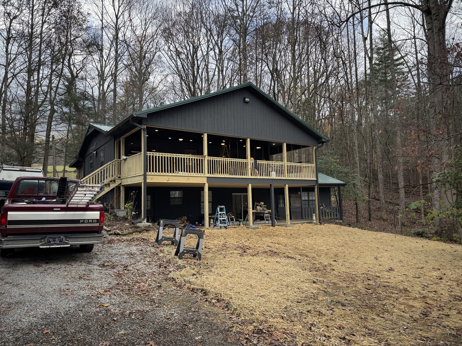 Completed covered porch addition