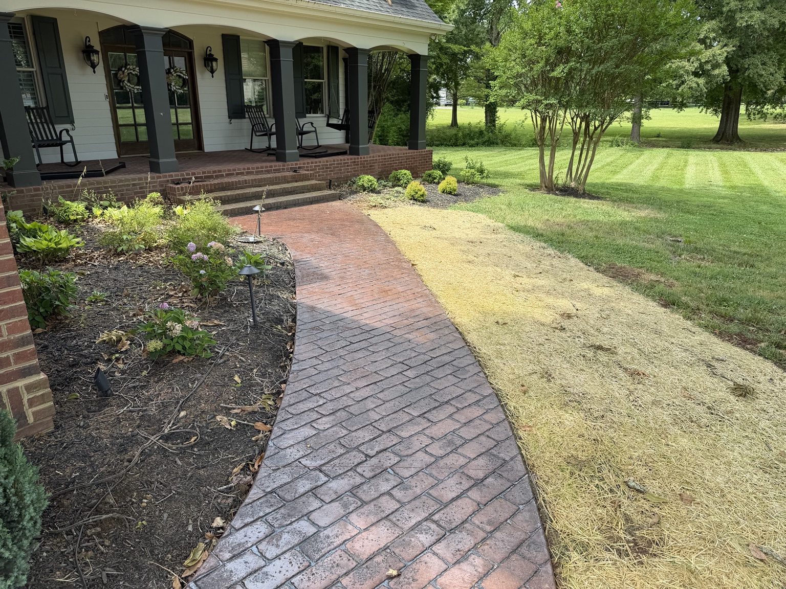 Stamped entry and walkway