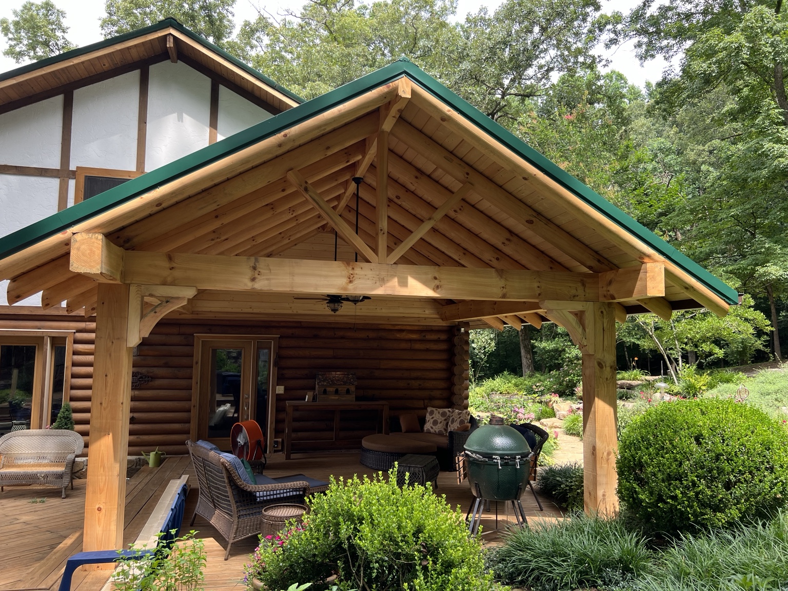 Custom timber covered porch
