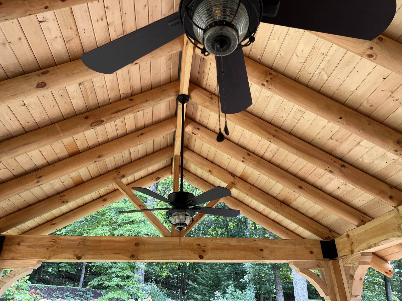 Exposed timber porch framing